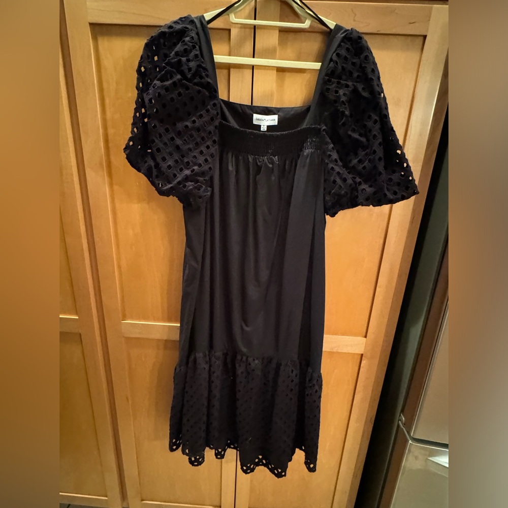 Gibson & Latimet high-low puffed sleeve dress size xl, black - Picture 4 of 7